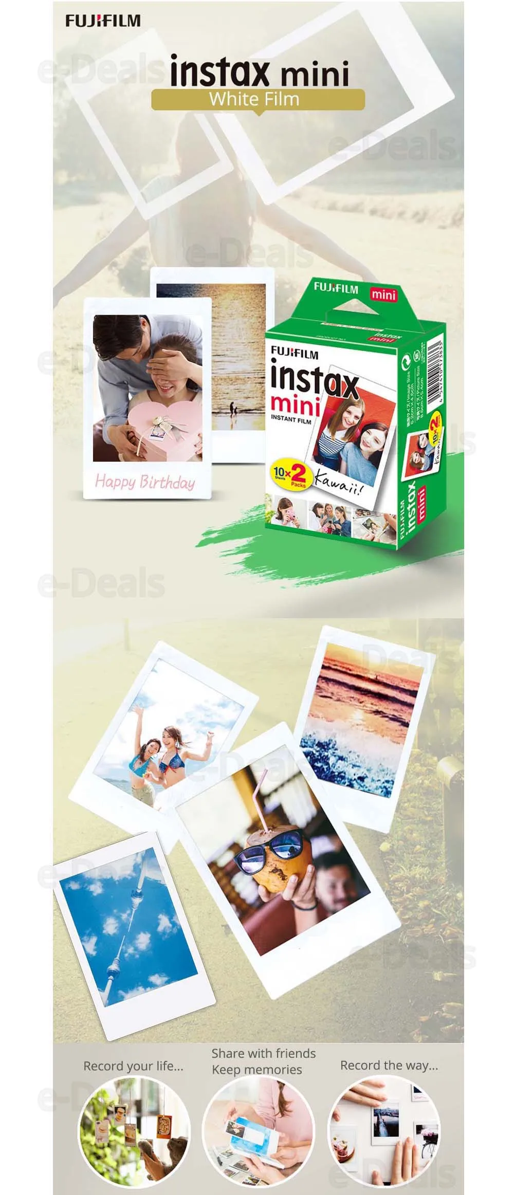 Fujifilm Instax Mini 9 камера+ 40 листов мини 9 мгновенная белая пленка фотобумага+ PU чехол+ альбом+ цветной фильтр+ крупным объективом+ подарочный набор