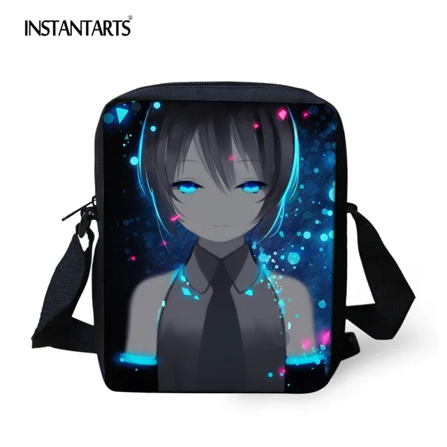 HMC1643 INSTANTARTS Аниме Vocaloid Хацунэ Мику печать сумка через плечо на молнии маленький лоскут сумки на плечо брендовая дизайнерская Студенческая сумка - Цвет: HMC1643