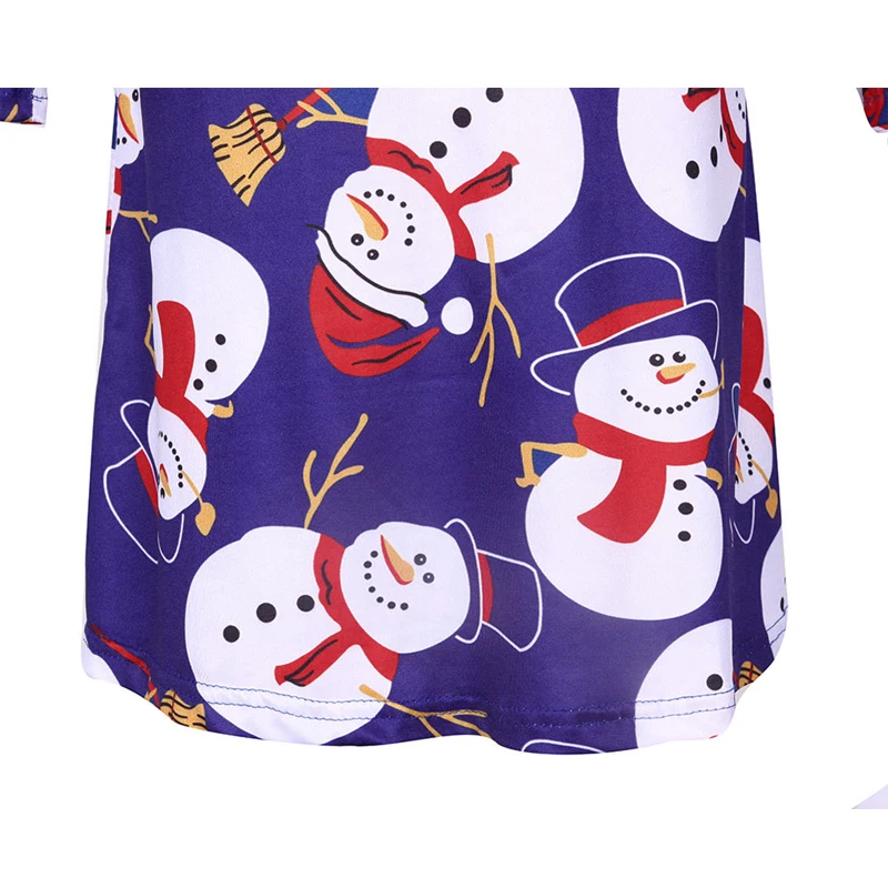 Детское рождественское платье модель 2016 года с длинным рукавом и рисунком