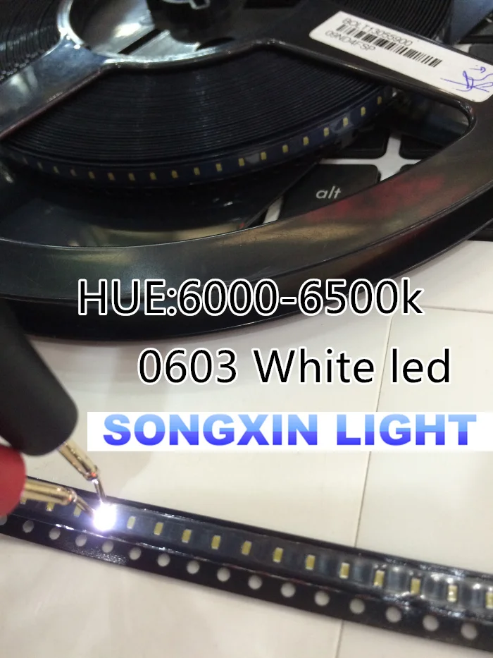2000 шт./лот маленькие белые лампочки 0603 SMD LED светоизлучающие диоды Бесплатная