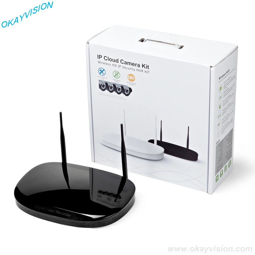 4ch P2P 1.0mp Беспроводной комплект видеонаблюдения 720 P ONVIF VGA HDMI выход NVR WI-FI IP Камера