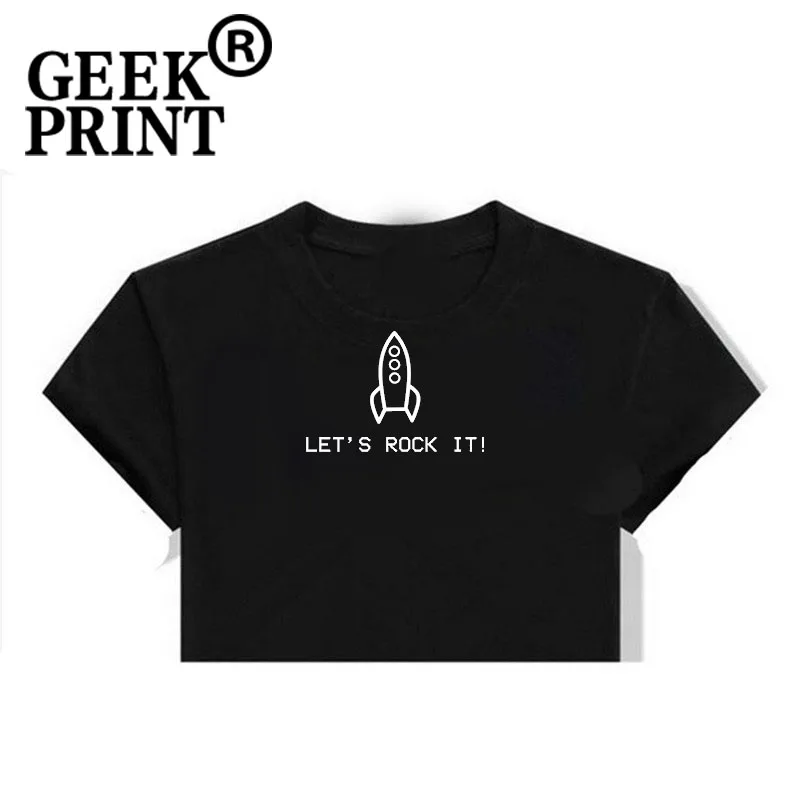 Женские топы LETS ROCK IT Rocket Space футболки с принтом Женская забавная Рождественская