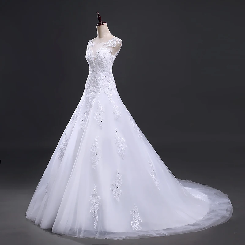 Fansmile, Тюлевое свадебное платье, Vestidos de Novia, с вышивкой, кружевное свадебное платье русалки,, свадебные платья размера плюс, индивидуальные FSM-138M