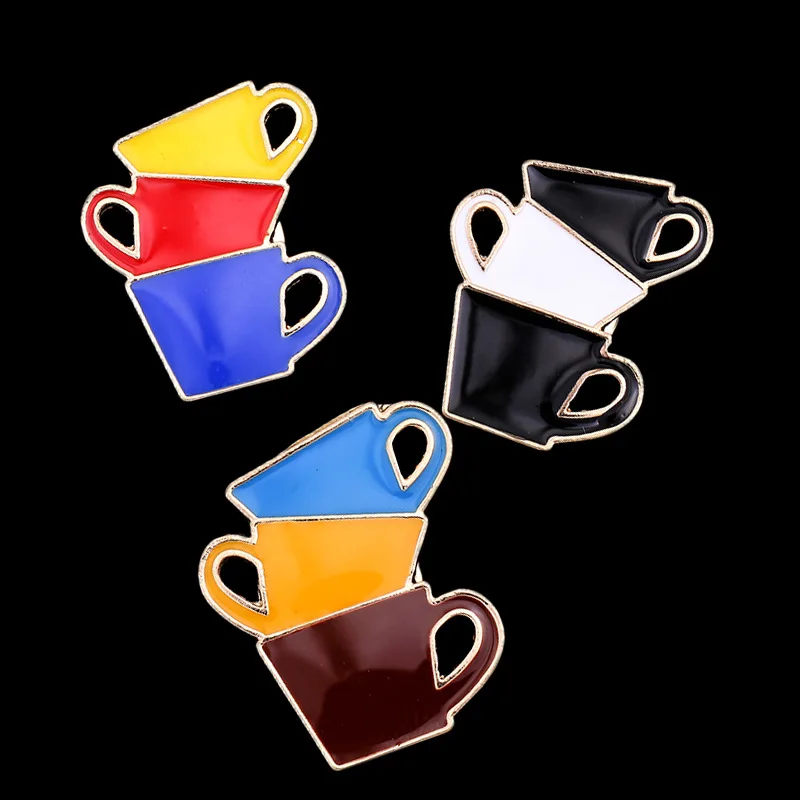 Wholesale Cartoon Coffee Cup Brooches Women Men Colours Enamel Pin Backpack Button Pins Denim Jackets Hat Cloth Accessories | Украшения и