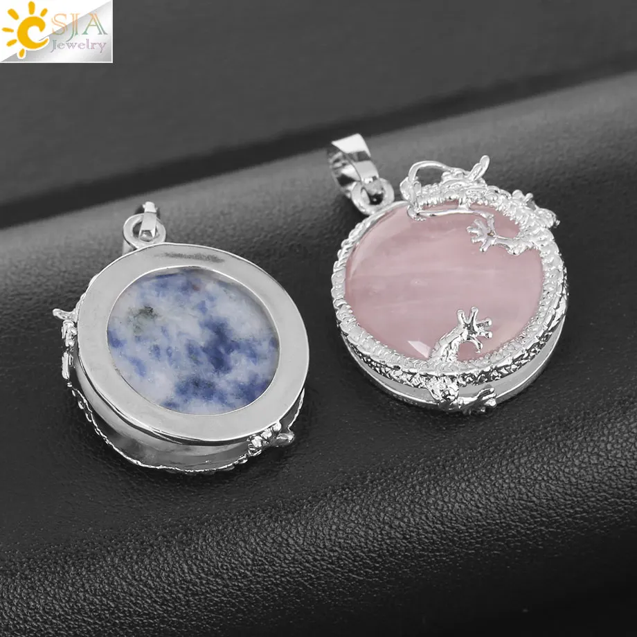 Женские Подвески из натурального камня CSJA круглые бусины с кристаллами разных