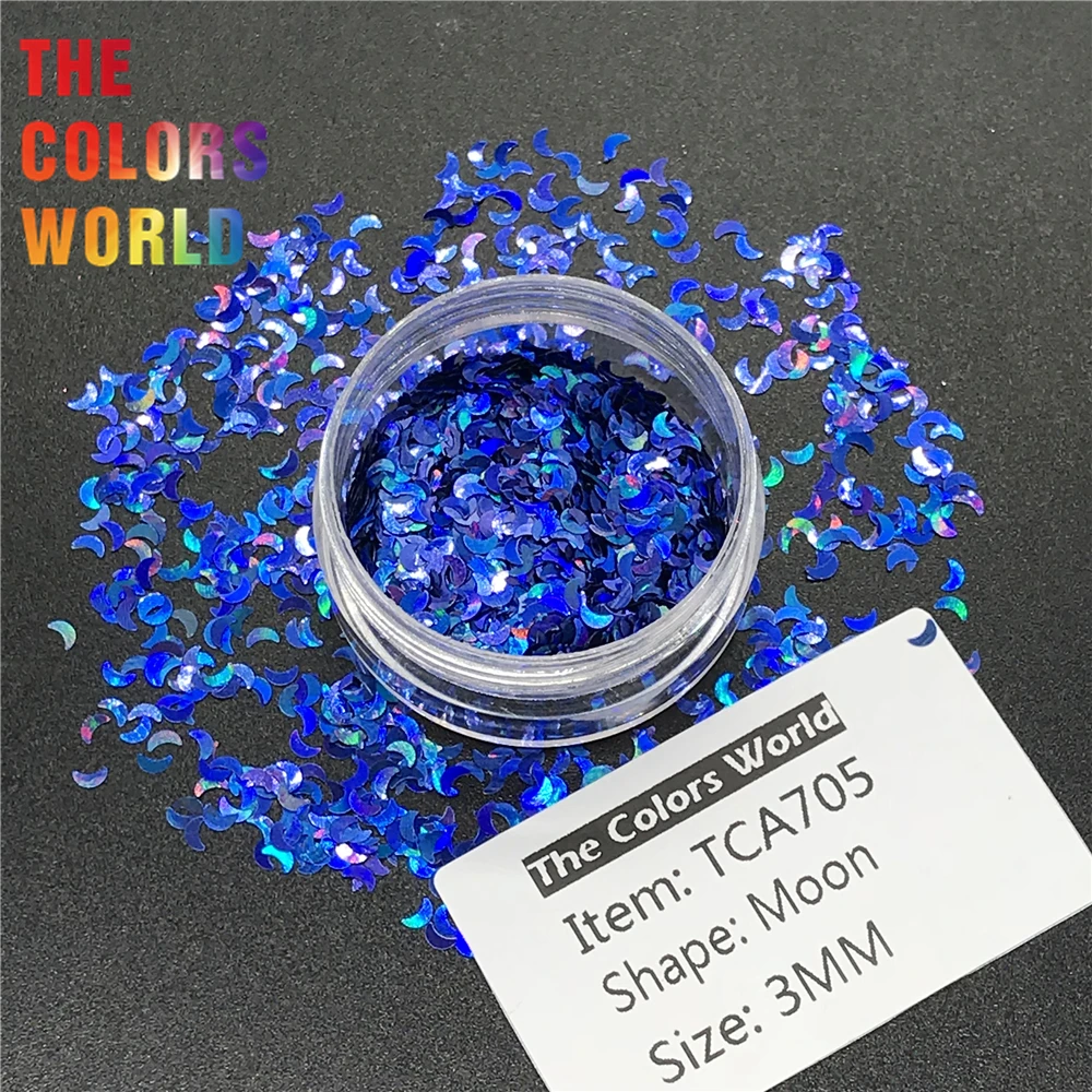 Голографический лазер в форме полумесяца размер 3 мм блеск для ногтей украшение