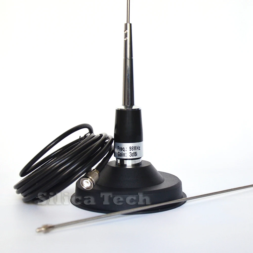 98MHz Car fm antenna sucker with 3M cable for 7w 15w FM Transmitter - TNC port |