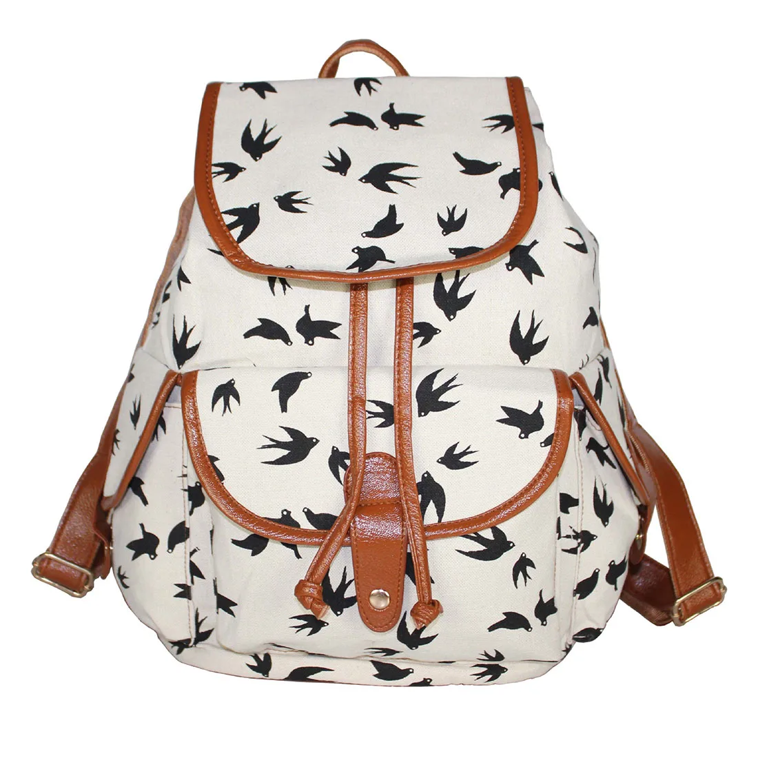 lovely owls&amp flowers Pattern Women Canvas Backpack 2017 fashion Schoolbag Book Bag for Teenager Girls Kid Bohemian School Bags | Багаж и