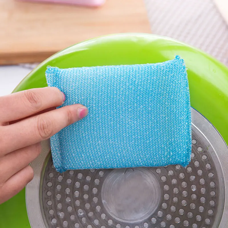 

4 Pcs Sponge Scouring Pad Rag Cleaning Brush Dishwashing Brush Kitchen Cleaning Tools Supplies Random Color