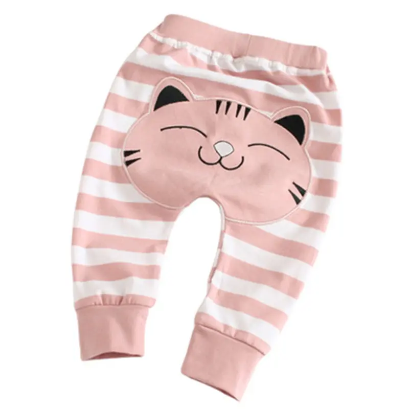 Hot Autumn New Korean Version Pants Cotton Stripe Unisex Baby Boys Girls Pants Big Butt Children's Pants Thickening Baby