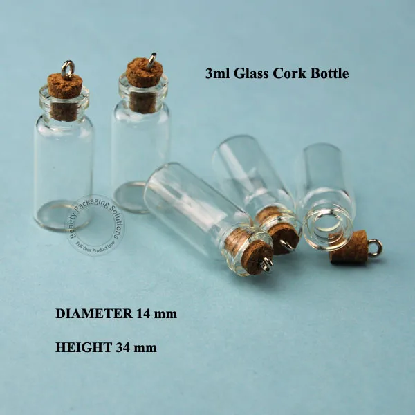 100 шт. продвижение 3 мл стеклянные бутылки с пробкой мини-проба флаконы маленькие