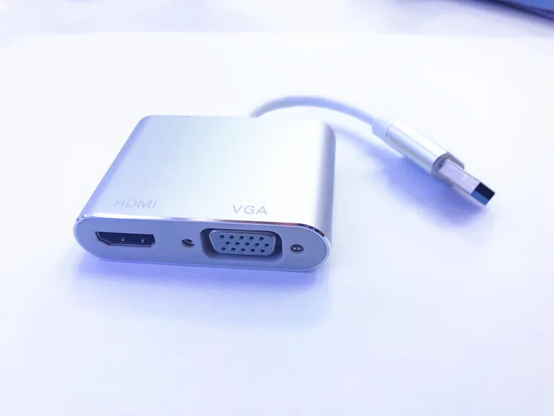 USB 3,0-HDMI VGA адаптер Mac OS USB-VGA HDMI адаптер 1080P конвертер Поддержка HDMI VGA синхронизация выход для Windows7/8/10