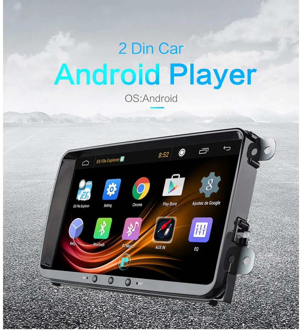 Ram 2G+ rom 32G Android автомобильный Радио плеер gps навигация для Фольксваген Шкода Гольф 5 6 POLO PASSAT B5 B6 JETTA TIGUAN 2 din