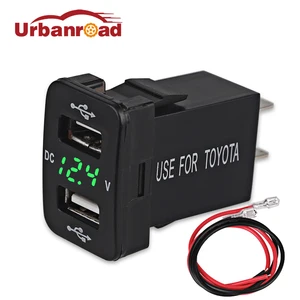 Urbanroad 4.2A автомобильное зарядное устройство с двумя USB-разъемами, адаптер питания для прикуривателя Toyota USB 12 В, вольтметр