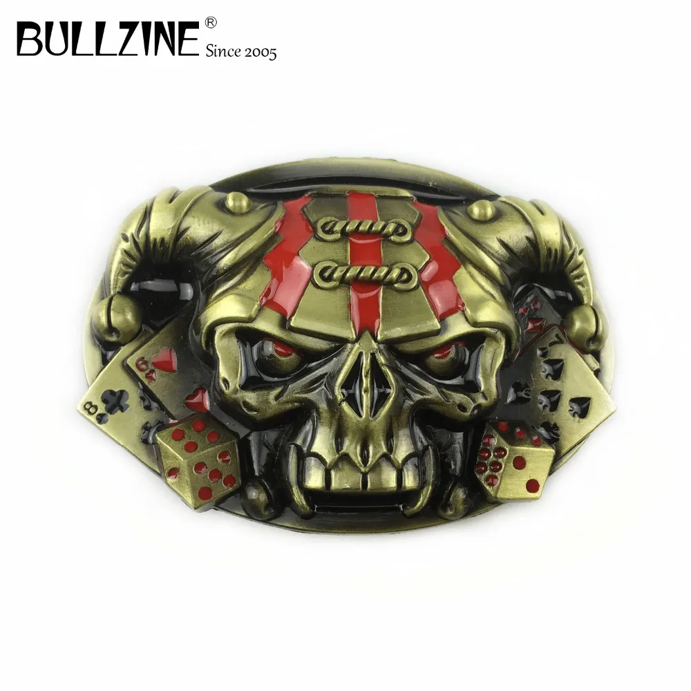 В Bullzine модное овечье череп пряжки ремня со старинным латунным покрытием FP-03692-1