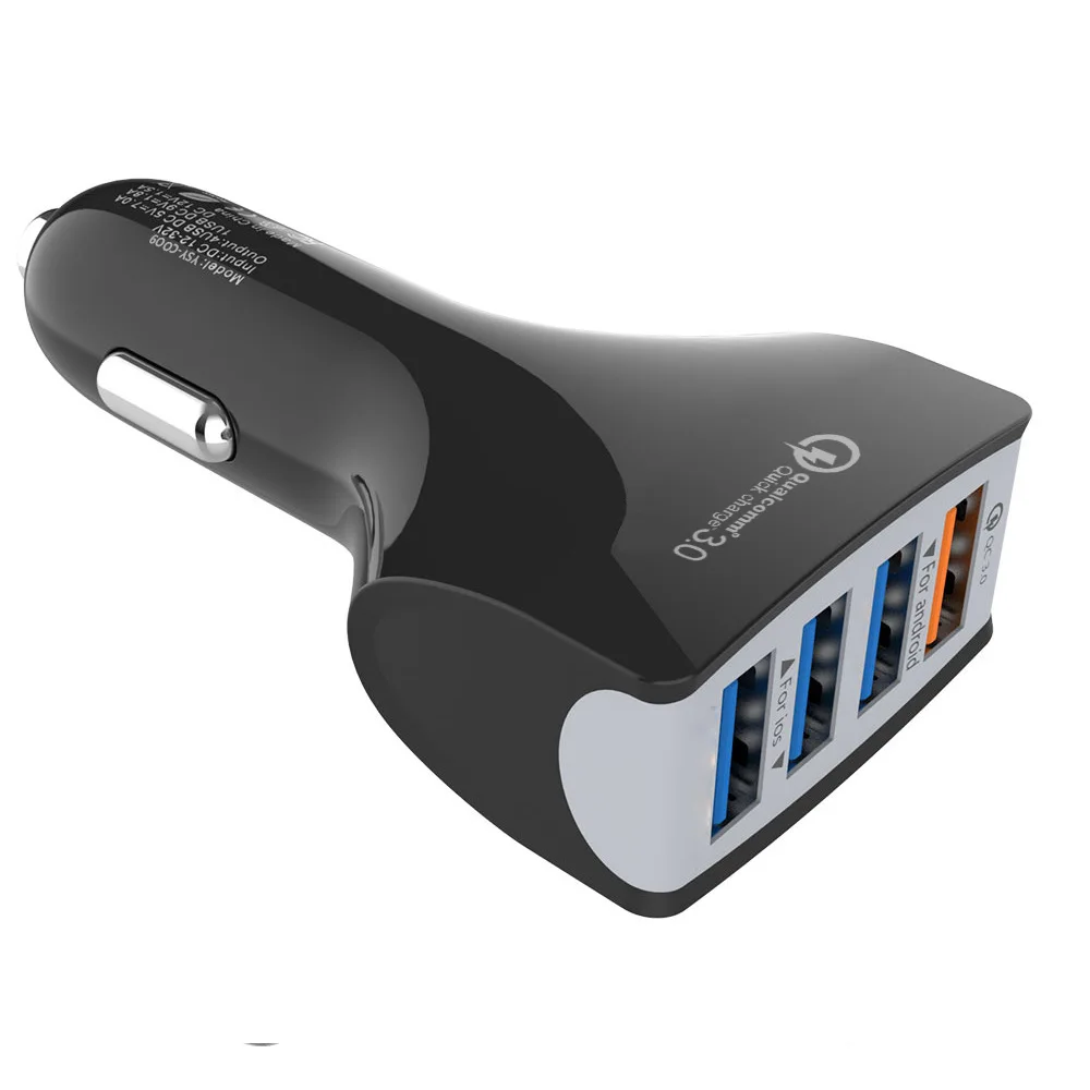 Тортоё Куик Чардж 3.0 быстрая зарядка 5В 7А Мульти 4 USB-порта автомобильное зарядное устройство для быстрой зарядки телефонов iPhone X 6 7 8 Plus Samsung Huawei Xiaomi on.