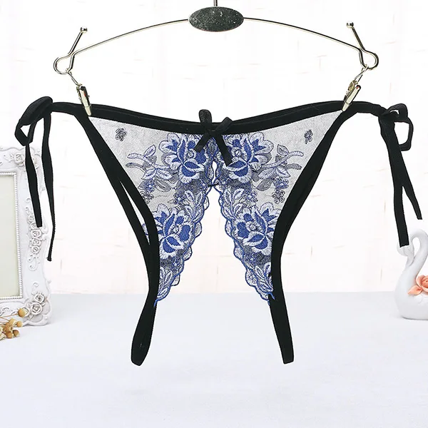 3018 blue Эротическое белье Bragas, женские трусы с открытой промежностью, сексуальные трусики, женское кружевное нижнее белье с вышивкой, женское нижнее белье - Цвет: 3018 blue