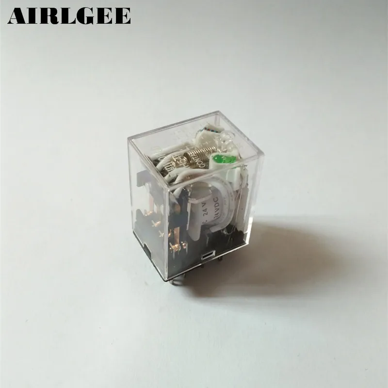 JQX-13F MY4 DC 24V Катушка 14-Pin 4PDT зеленое светодиодное электромагнитное реле Бесплатная