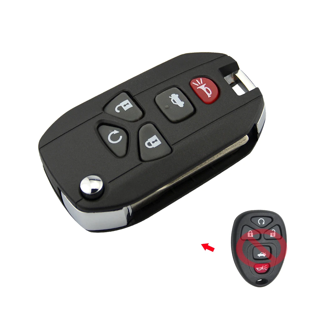 5 button OkeyTech 5/6 Кнопка дистанционный Складной автомобильный ключ оболочки для G-M-C Buick Chevy Chevrolet, pontiac Saturn Замена Авто Fob чехол - Цвет: 5 button