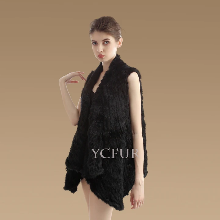 

YCFUR Women Vests Waistcoats Winter Warm Knit Natural Rabbit Fur Vest Female Waistcoat Jacket Winter