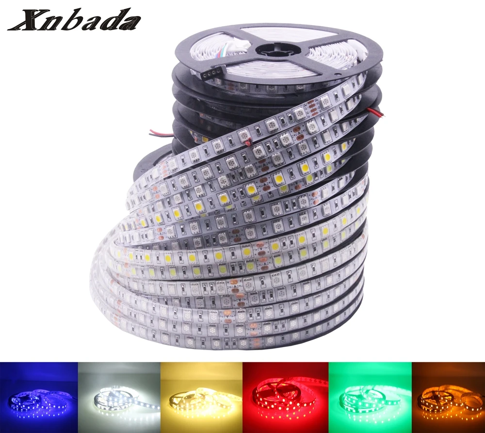 Xnbada 24 В постоянного тока Светодиодная лента 5050SMD 60 светодиодов/м белый/теплый