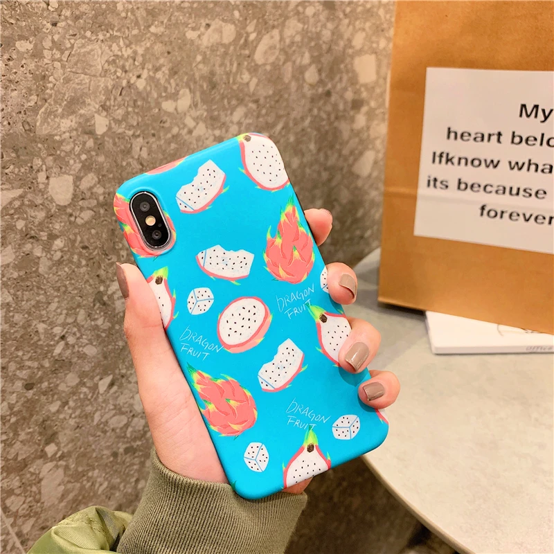 Милый дракон фрукты сосна Яблоко Манго шаблон imd чехол для телефона apple iphone 6 6s 7 8
