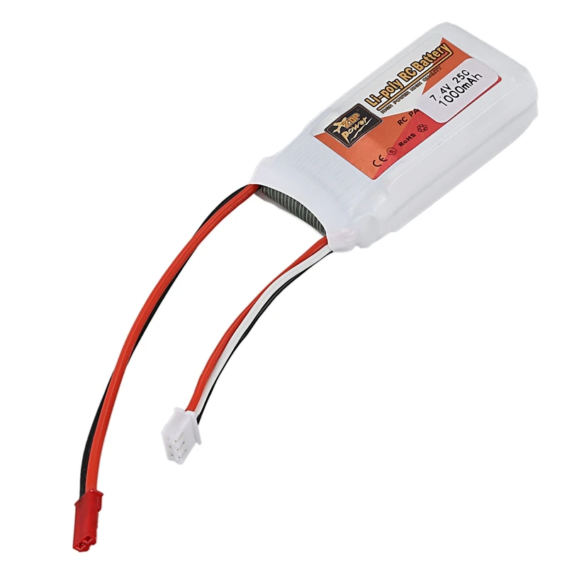 ZOP POWER аккумуляторная батарея 7 4 В 1000 мАч 2S 25C Lipo разъем JST для радиоуправляемого