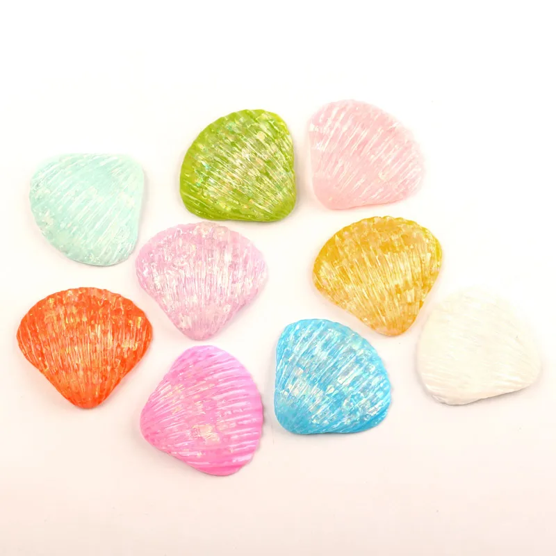 

10Pcs Mixed Resin Big Bling Scallop Decoration Crafts Flatback Cabochon Kawaii DIY Embellishments For Scrapbooking Accessories
