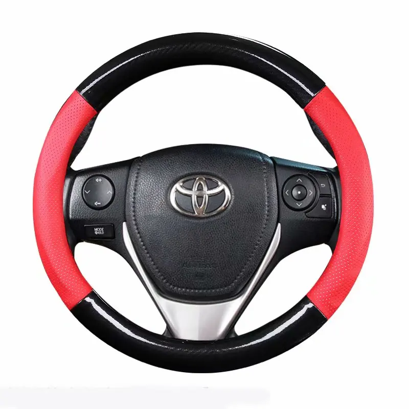 Кожаный Автомобильный Брелок с рулевого колеса Крышка для Toyota Camry Corolla Axio Altis Rav4