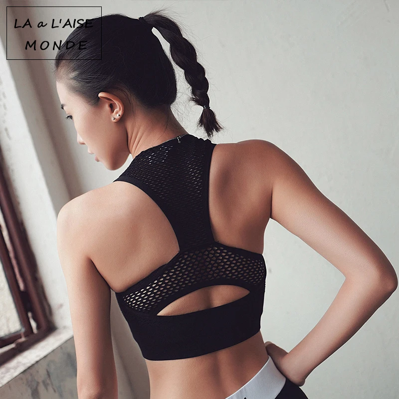 Fitness Breathable Yoga Bra Gym Clothing Top Women High Elastic Sports Quick Drying Sport Underwear Running Vest Tank Tops | Спорт и