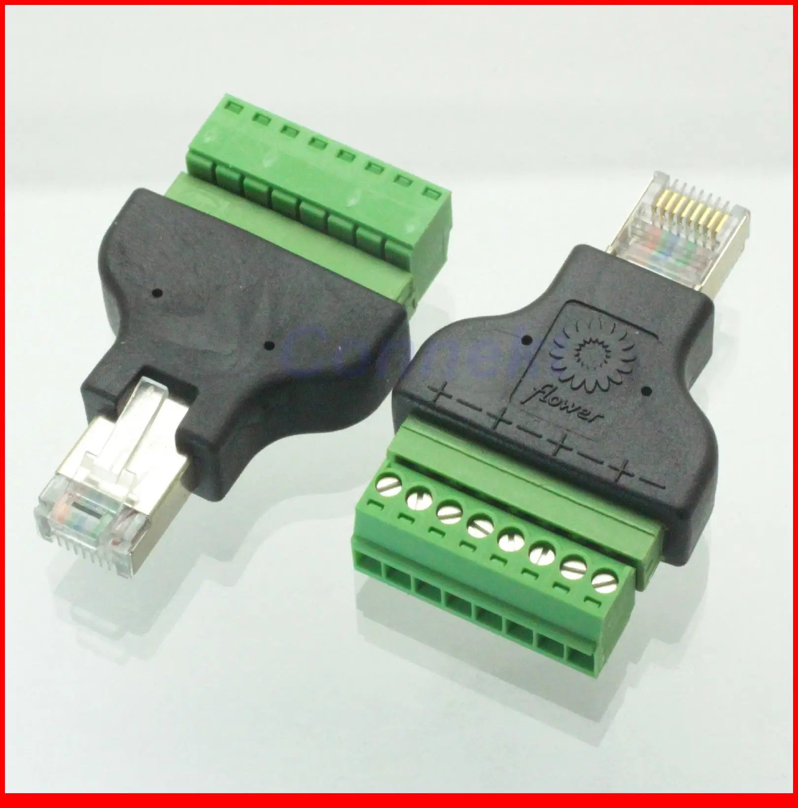 10 шт./лот Ethernet 8P8C RJ45 штекер к AV терминалу разъем адаптер CCTV радио | Обустройство