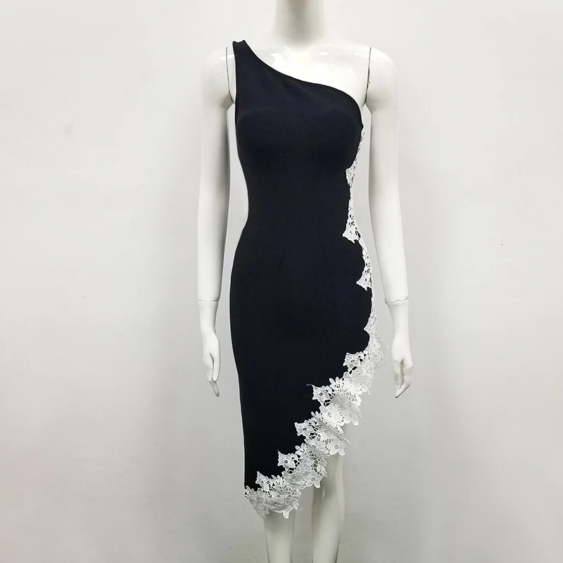 Женский элегантный черный вискозный бандаж на одно плечо | Женская одежда