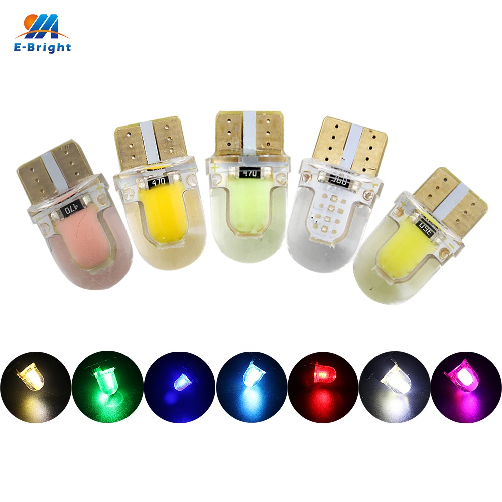 YM E Bright 100 шт. T10 194 168 W5W Внутреннее освещение автомобильная лампа COB 8 SMD SILICA 12 В DC