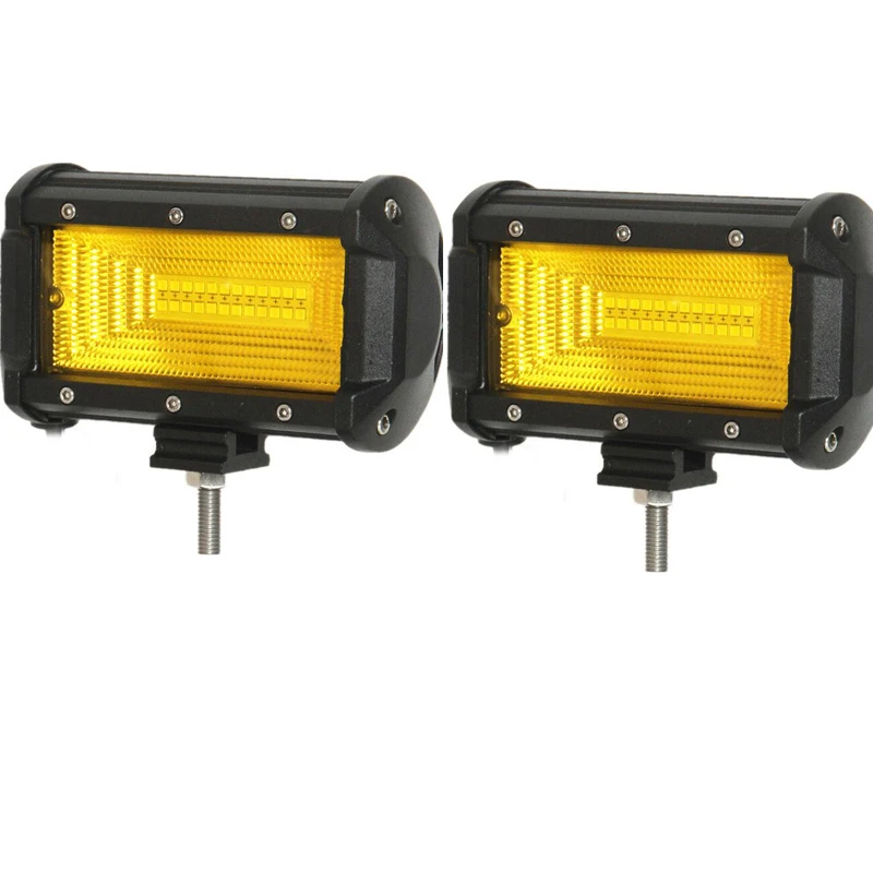 

1PC 72W Flood Yellow LED Work Light for Car Motorcycle SUV ATV Offroad Lighting