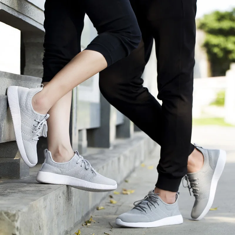 FANPAO Мода 2019 г. мокасины для прогулки обувь слипоны мужчин сетки Flyknit повседневное
