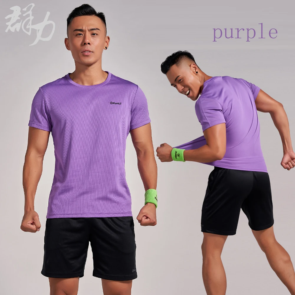 Kunli 2018 new men's tennis shirt outdoor sports O collar clothing running badminton clothing basketball short T-shirt shirt tee