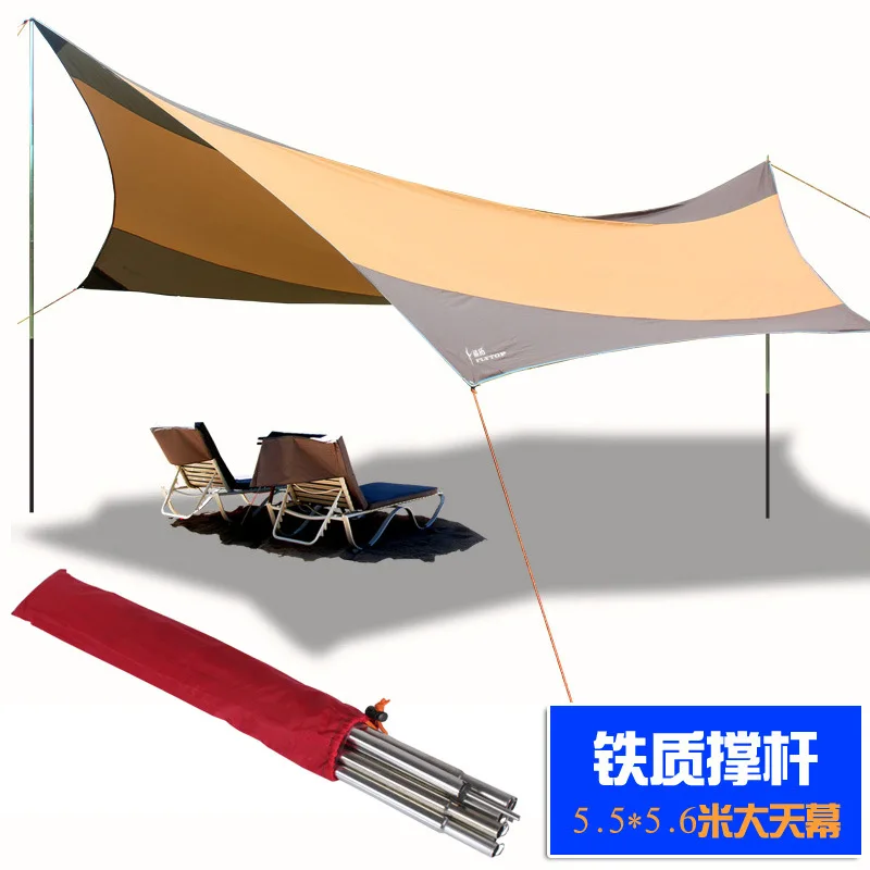 Flytop Ultralarge 550*560 см 5 6 человек железные столбы солнцезащитный тент большая беседка
