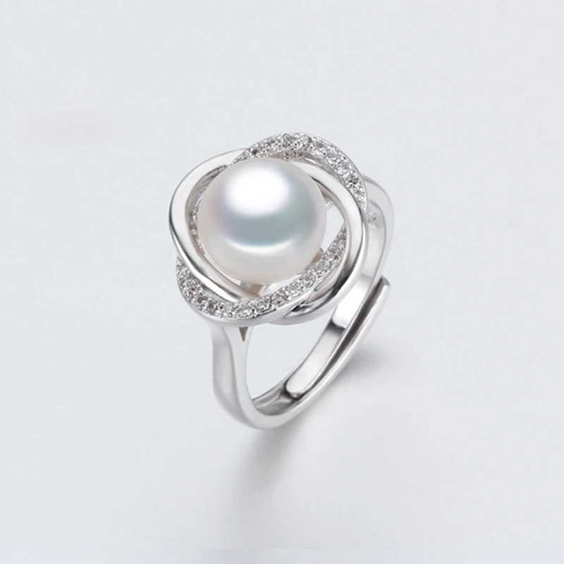 Кольцо женское из серебра 925 пробы с натуральным жемчугом пресноводным