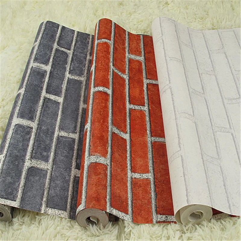 

beibehang 3D simulation brick wallpaper clothing store restaurant Internet cafe antique brick culture stone PVC papel de parede