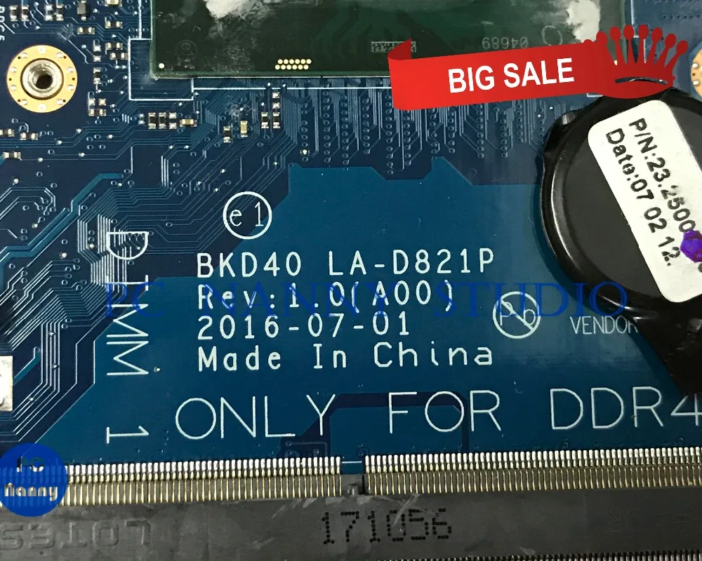PCNANNY 09WC1G 9WC1G для Dell Inspiron 7460 материнская плата ноутбука BKD40 LA D821P DDR4