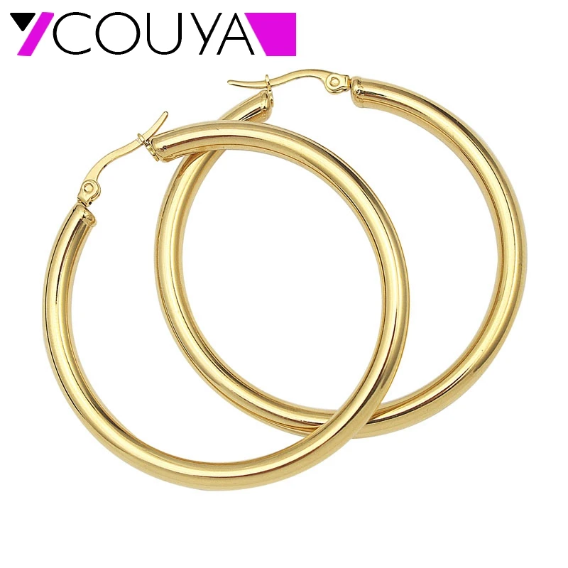 Модные новые золотые серьги кольца для женщин полые диаметром 24/30/40/48 мм подарок