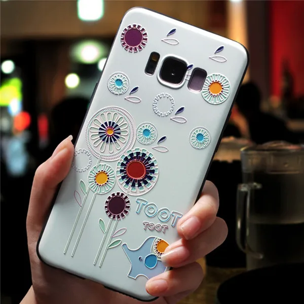 Advaka ультратонкий 3D рельефный окрашенный чехол для телефона samsung S8 S9 S10 Мягкий ТПУ чехол для телефона samsung Galaxy S8+ S9+ S10 - Цвет: Picture 2