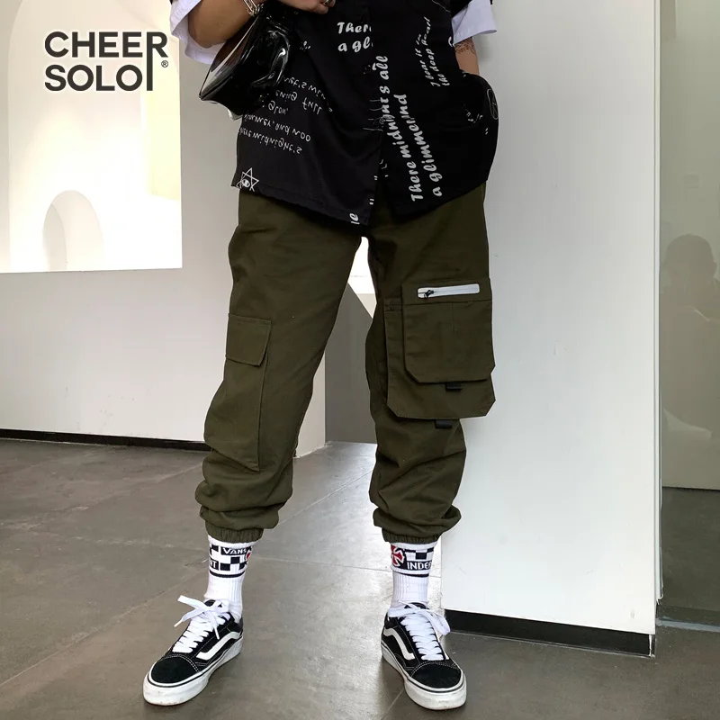 CheerSolo Harajuku женские брюки-Карго спортивные брюки летние Светоотражающие Брюки с