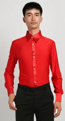 Новое поступление мужские топы для бальных танцев мужская рубашка