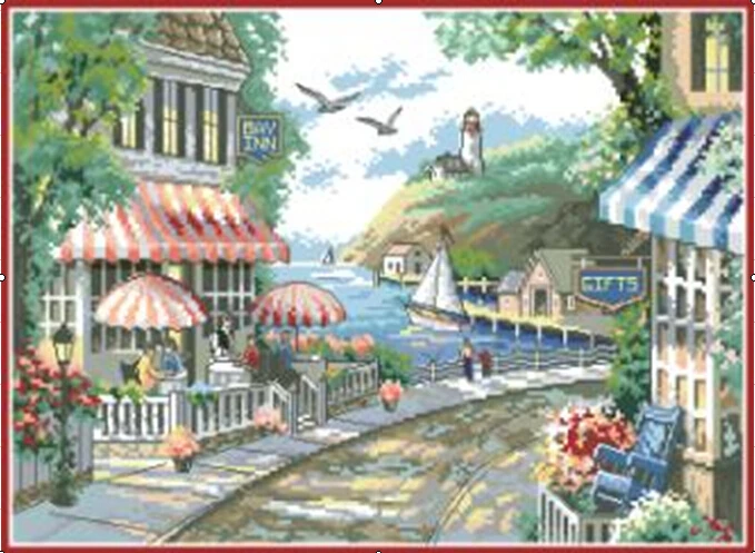 Вышивка крестиком DMC для творчества Набор вышивки живописный узор морской