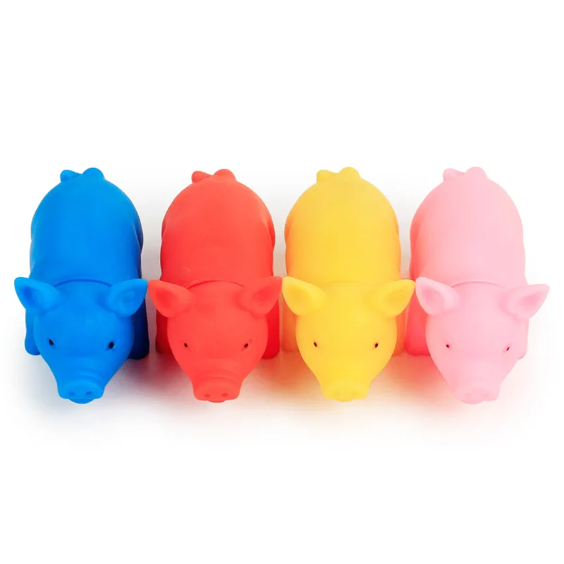 Random Color 1 шт., милая резиновая свинка, игрушки для собак, игрушки для домашних животных, аксессуары для домашних животных, жевательные игрушки для собак, ворона, притягивающие щенков, товары для маленьких собак, Petshop - Цвет: Random Color