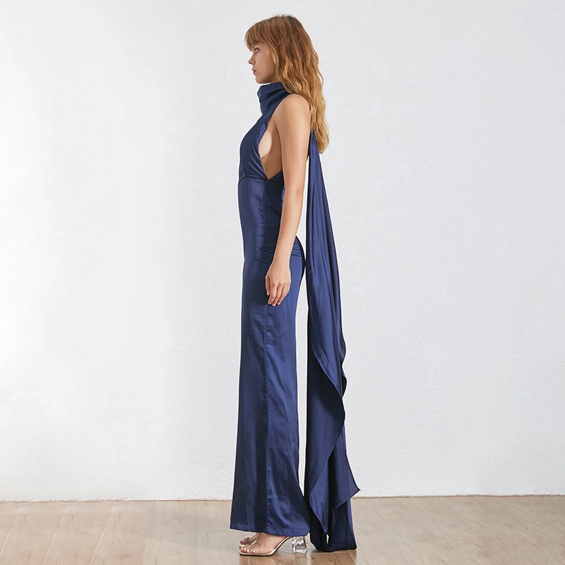TWOTWINSTYLE Однотонный женский комбинезон без рукавов с открытыми плечами высокая