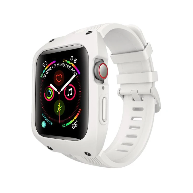 Спортивный силиконовый чехол-браслет для Apple Watch 44 мм, ремешок-петля с защитной крышкой для iwatch 4, аксессуары для часов