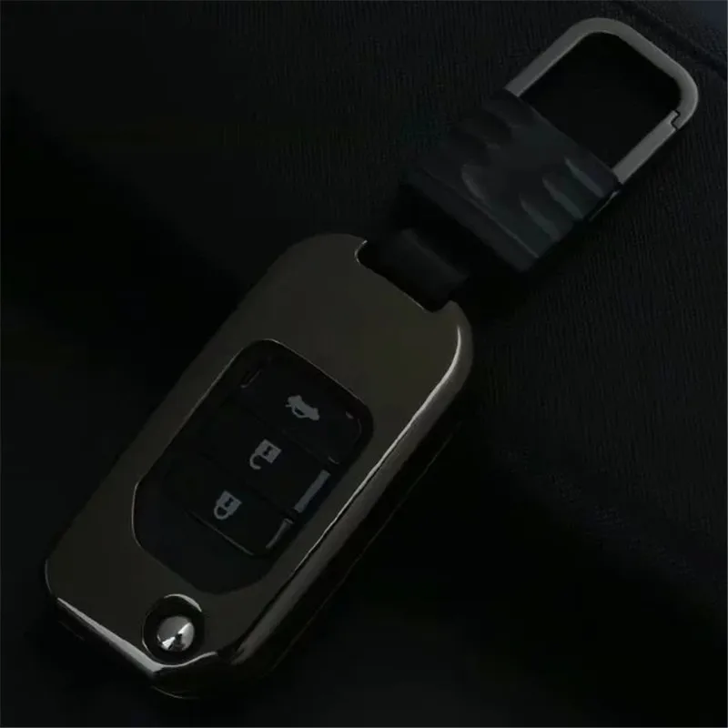 Чехол для ключей автомобиля из цинкового сплава с 3 кнопками для Honda FIT XRV VEZEL CITY JAZZ HRV Civic Crider CRV Защитная откидная крышка Fob