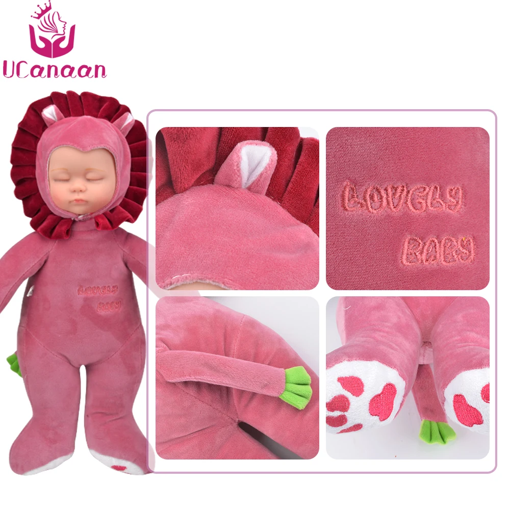 UCanaan 17 ''Спящая Детская кукла мягкие хлопковые плюшевые игрушки льва животных